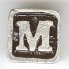 1 9mm Silver Slider - Letter "M"